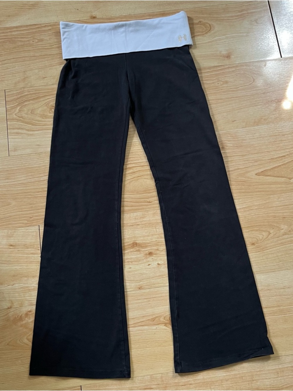 Y2K Victoria's Secret PINK VS Vintage Foldover Yoga Pants Flare Angel Wings M